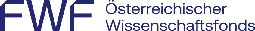 The logo of the FWF, saying in dark blue letters on white background 