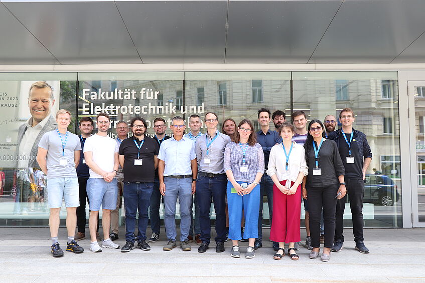 A group picture of all the attendees of the Science Day at June 7th 2024 in front of the Technische Universität Wien.